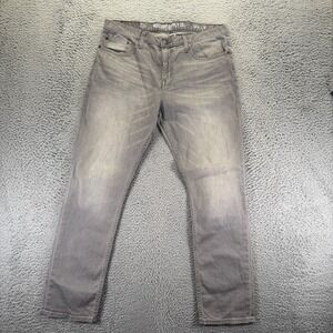 VTG Mossimo Jeans 36x30 Gray Cotton Denim Straight Faded Workwear Stretch Travel